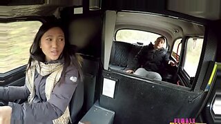 Fast-driving babe sucks and rides cock, gets covered in cum.