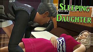 Um encontro quente com um pai dormindo no sofá aumenta.