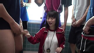 Asian group sex with intense handjobs and cumshots.